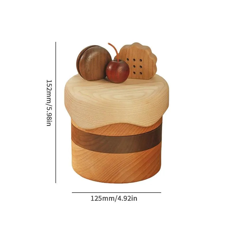 Wooden Jewelry Box in the Shape of a Cake