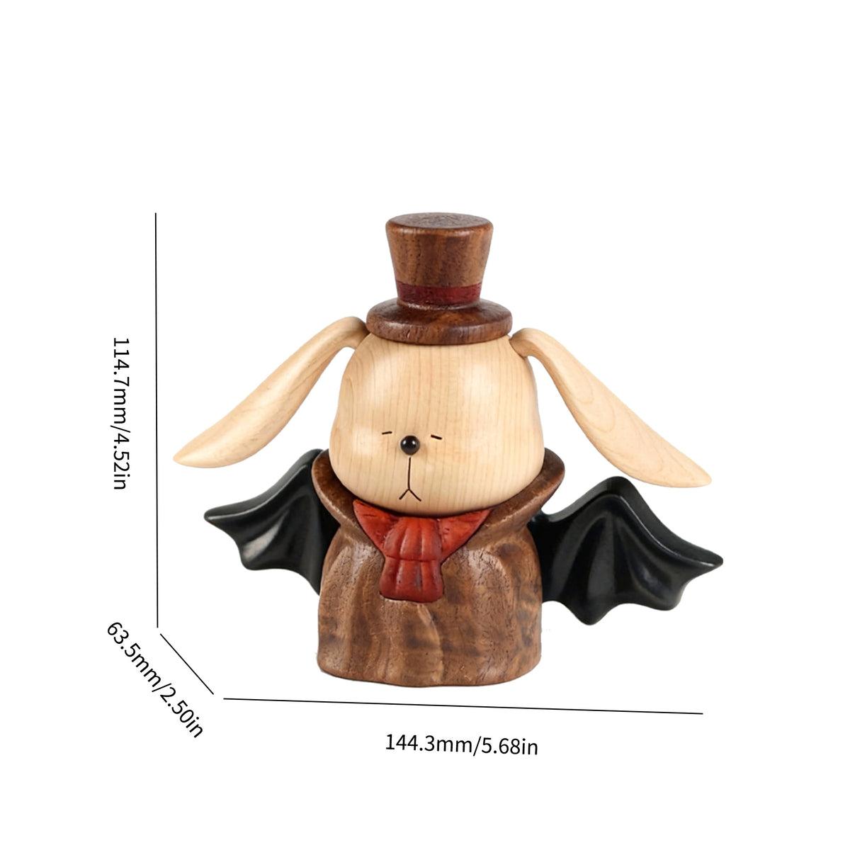 Dark Fairy Tale Vampire Rabbit Solid Wood Ornament, Exclusive for Halloween
