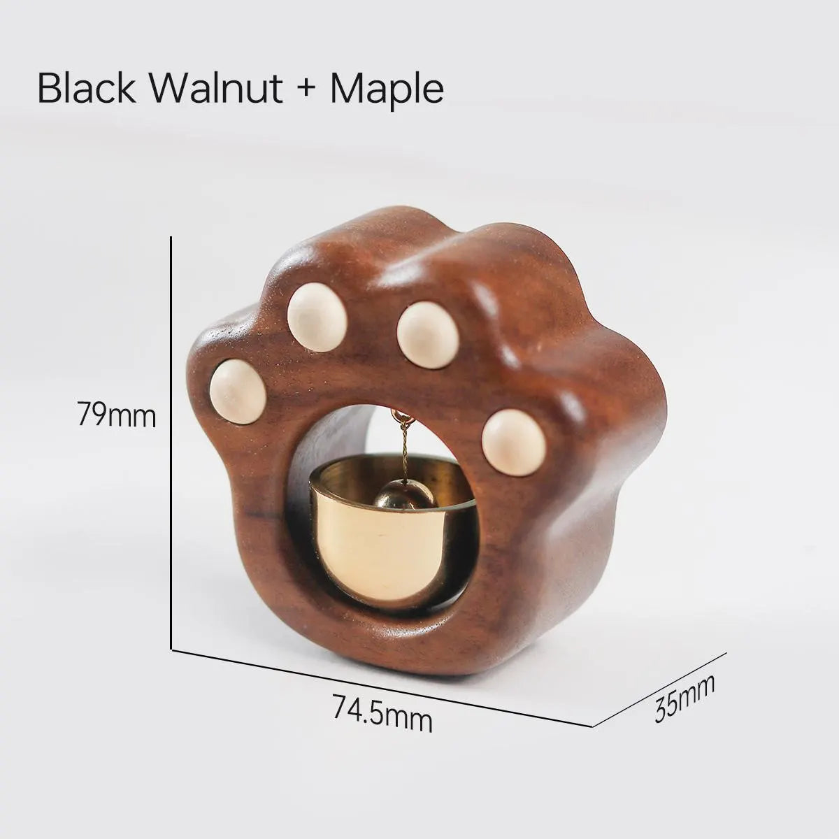 Walnut Cat-Paw-Shaped Doorbell