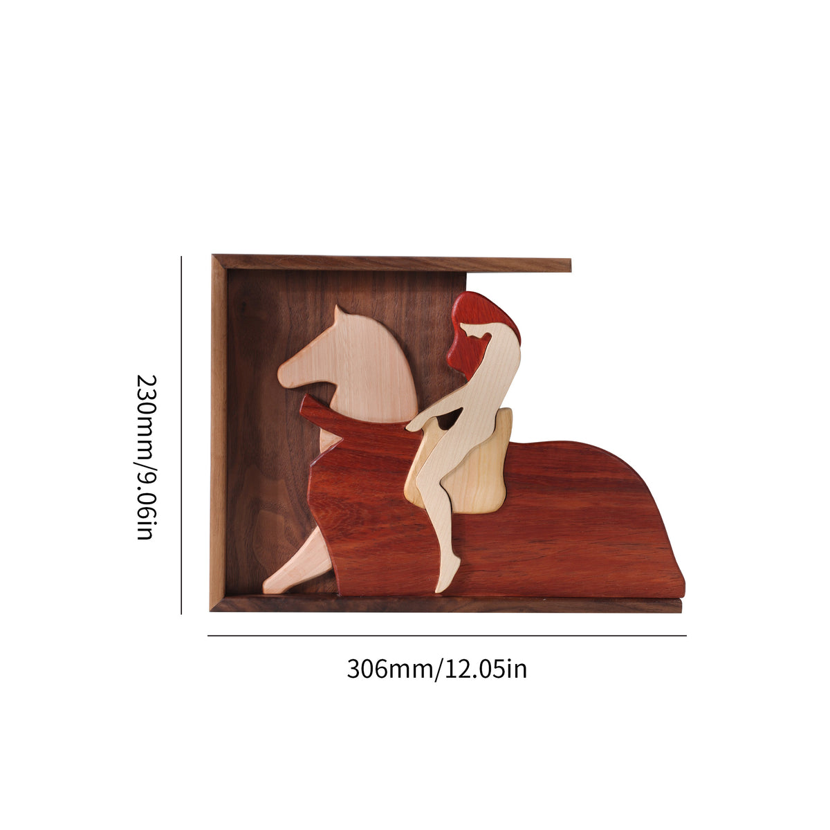 Wooden Puzzle Picture of a Lady on Horseback