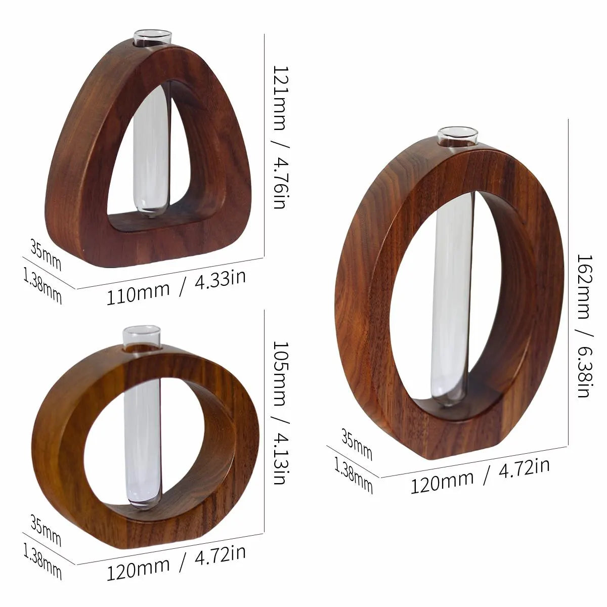 Black Walnut Hydroponic Vase