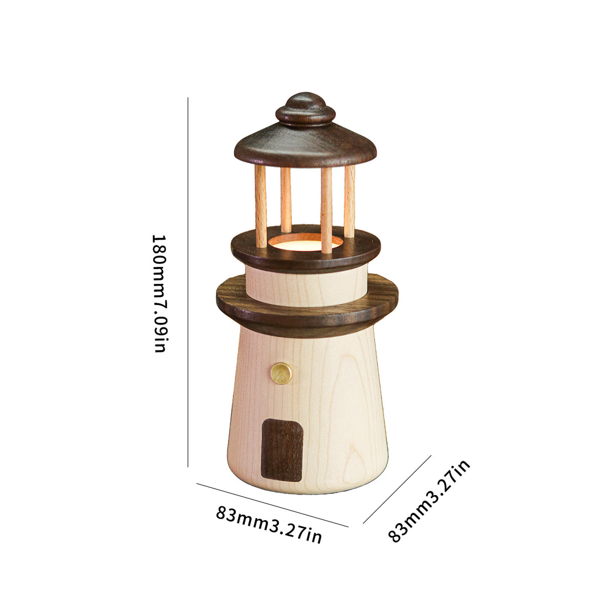 Handcrafted Black Walnut and Maple Night LightA Sophisticated