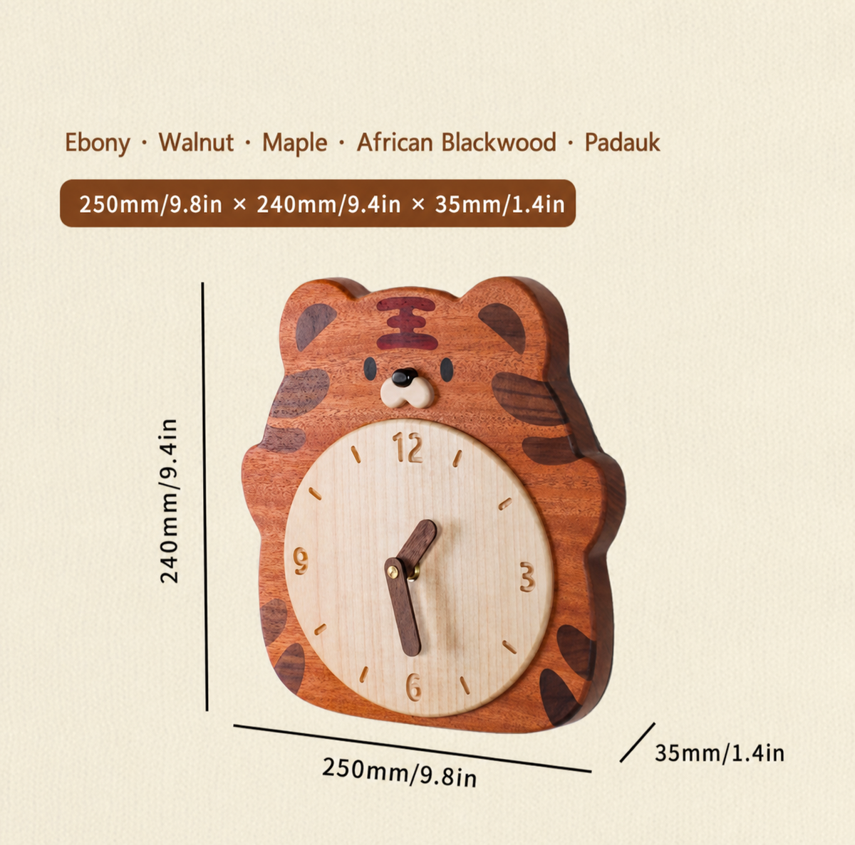 Little Tiger-Shaped Wall Clock