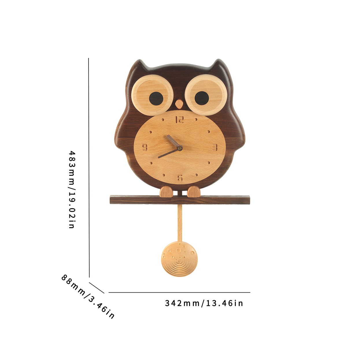 Owl-Themed Premium Wooden Wall Clock