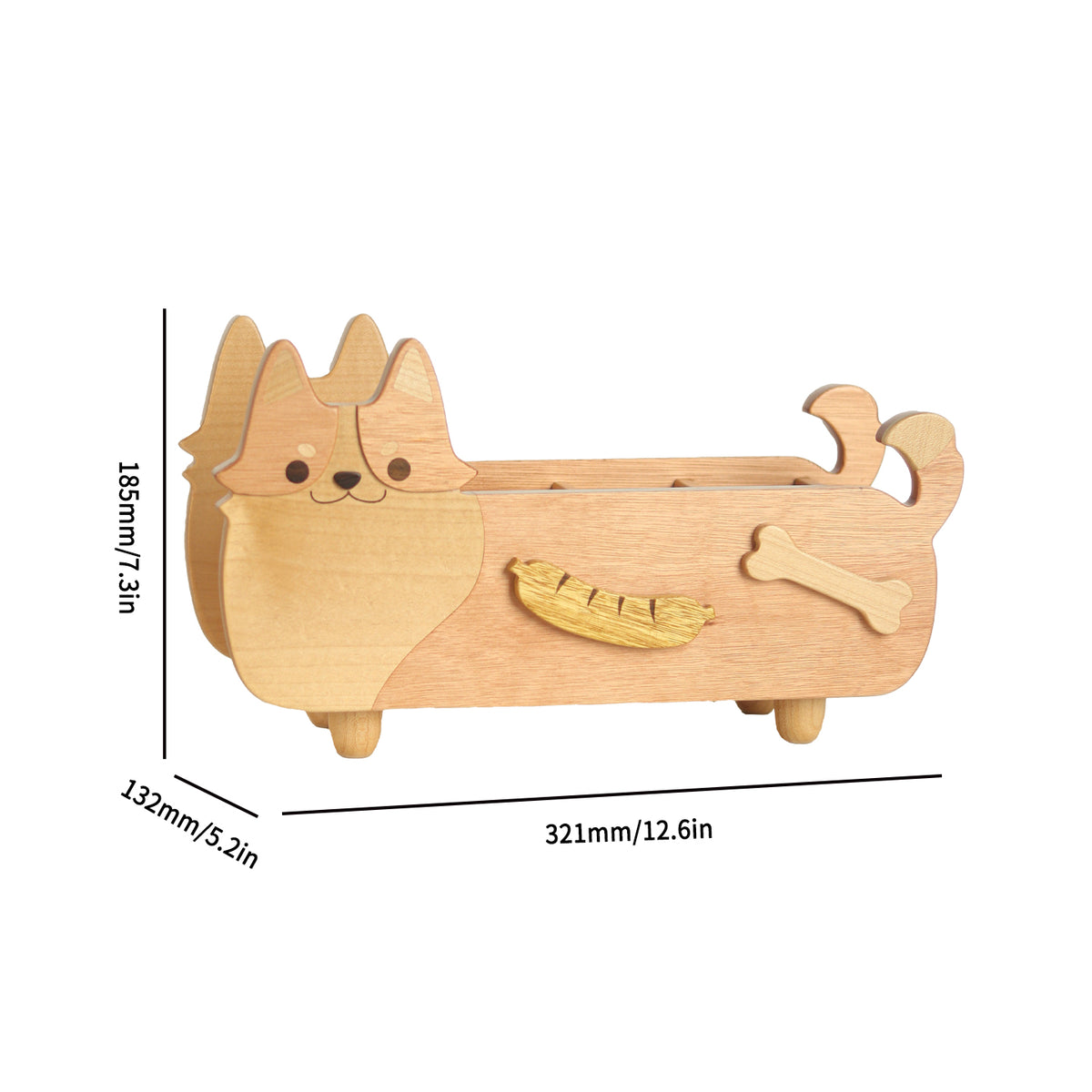 Corgi Wooden Storage Box