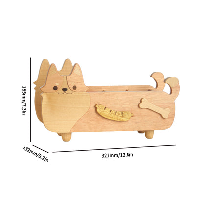Corgi Wooden Storage Box