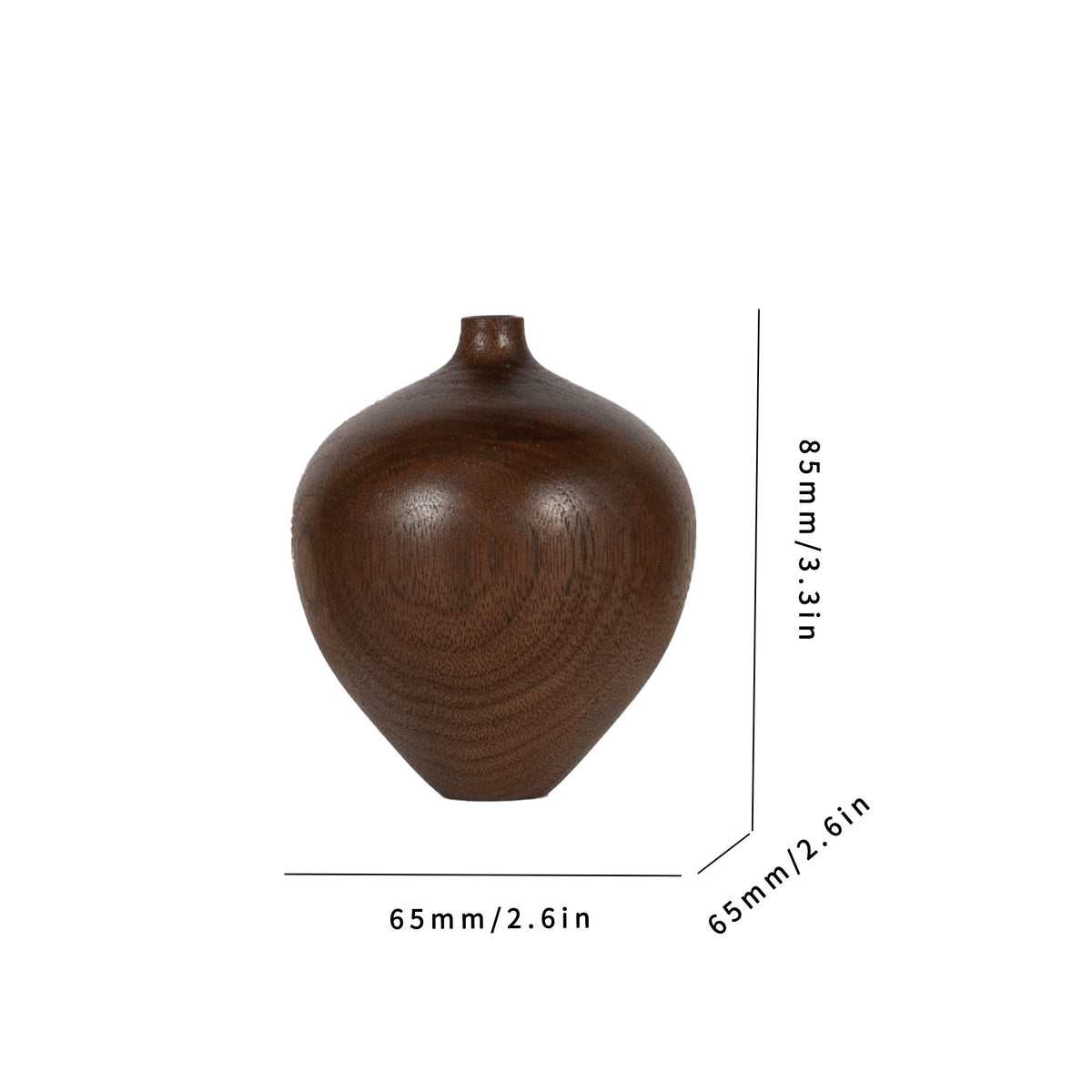 Minimalist Short Wooden Vase