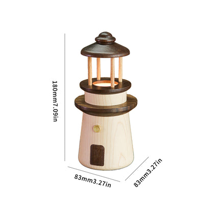 Handcrafted Black Walnut and Maple Night LightA Sophisticated