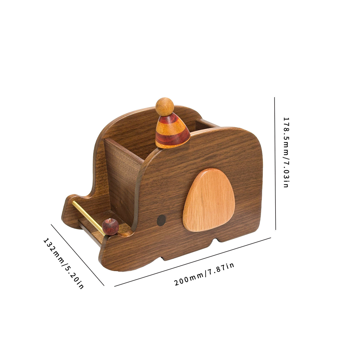 Elephant Slide Wooden Storage Box