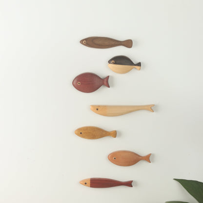 “Abundance of Fish Every Year” Set of 7 Wooden Fridge Magnets