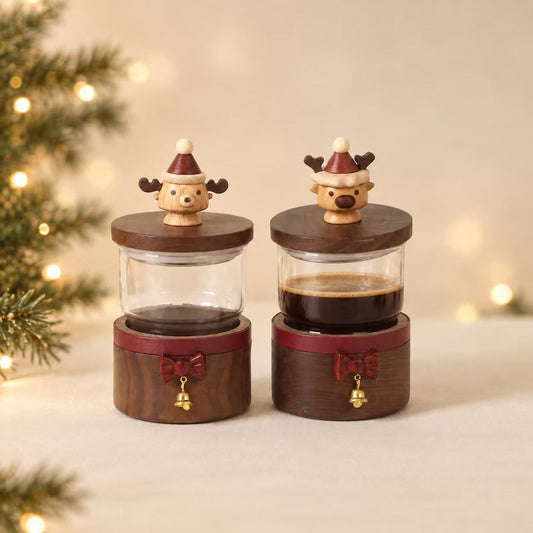 Wooden Christmas Reindeer Coffee Mug