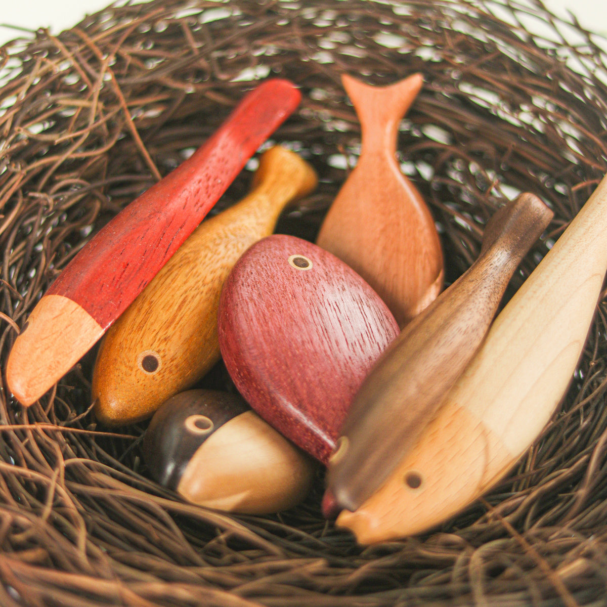 “Abundance of Fish Every Year” Set of 7 Wooden Fridge Magnets