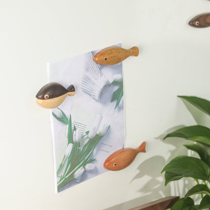 “Abundance of Fish Every Year” Set of 7 Wooden Fridge Magnets