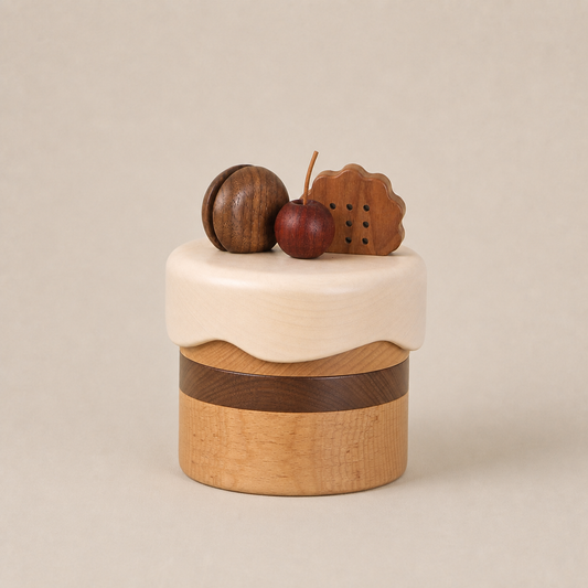 Wooden Jewelry Box in the Shape of a Cake