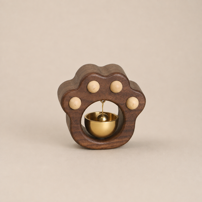 Walnut Cat-Paw-Shaped Doorbell