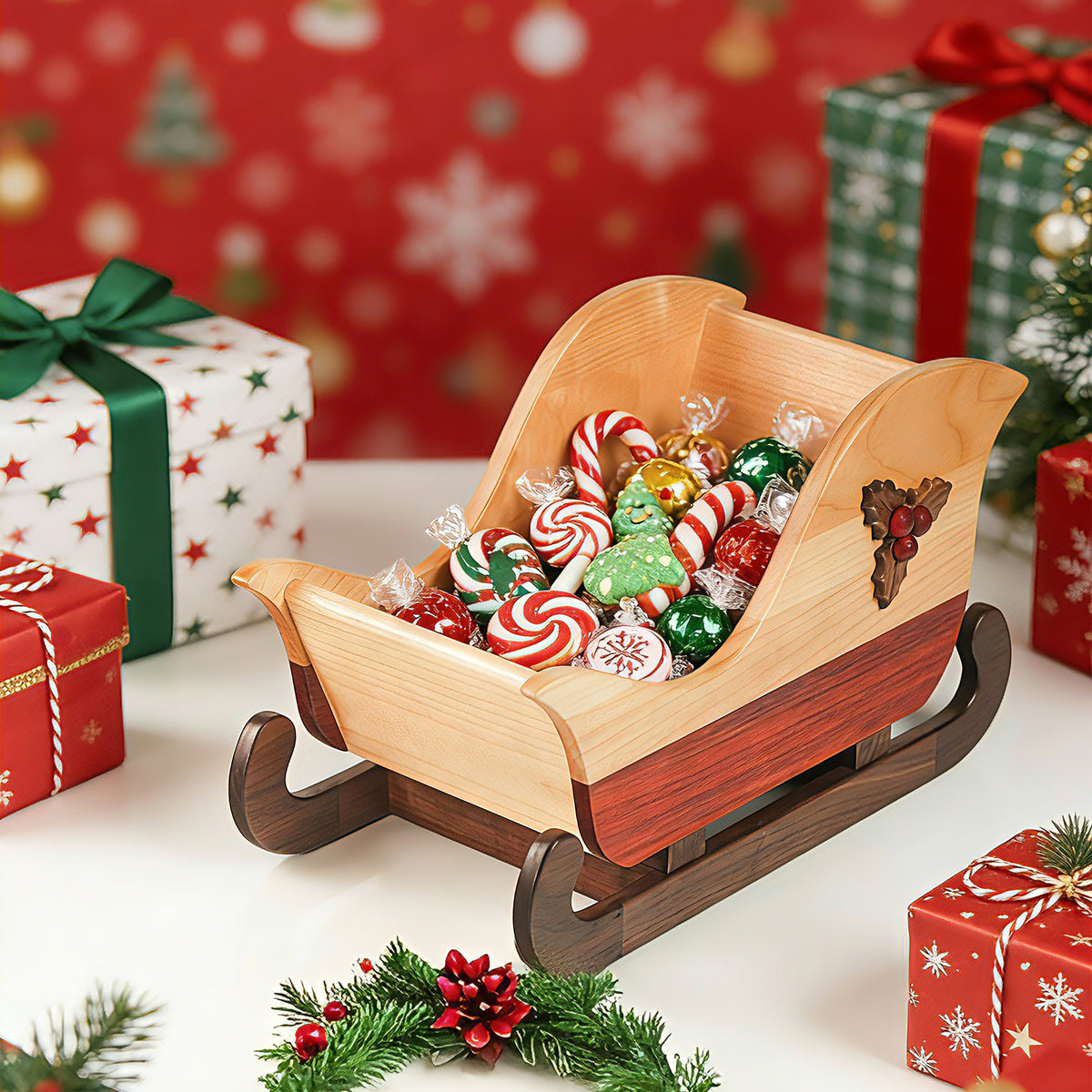 Wooden Sled Storage Box