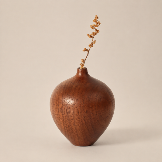 Minimalist Short Wooden Vase