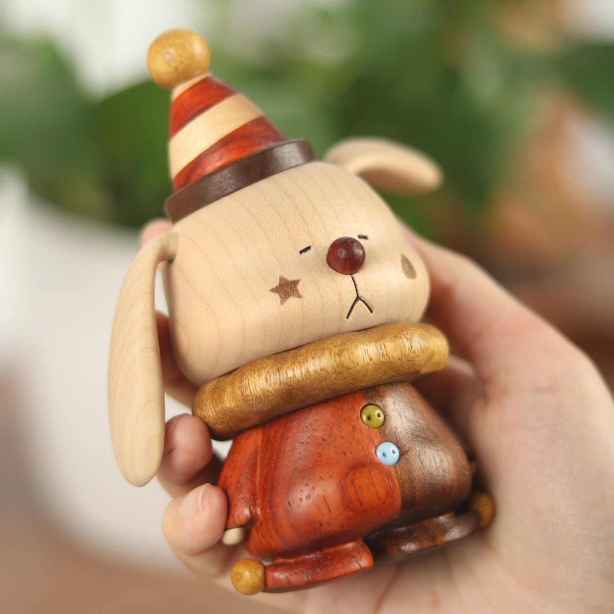 Wooden Circus Rabbit Ornament
