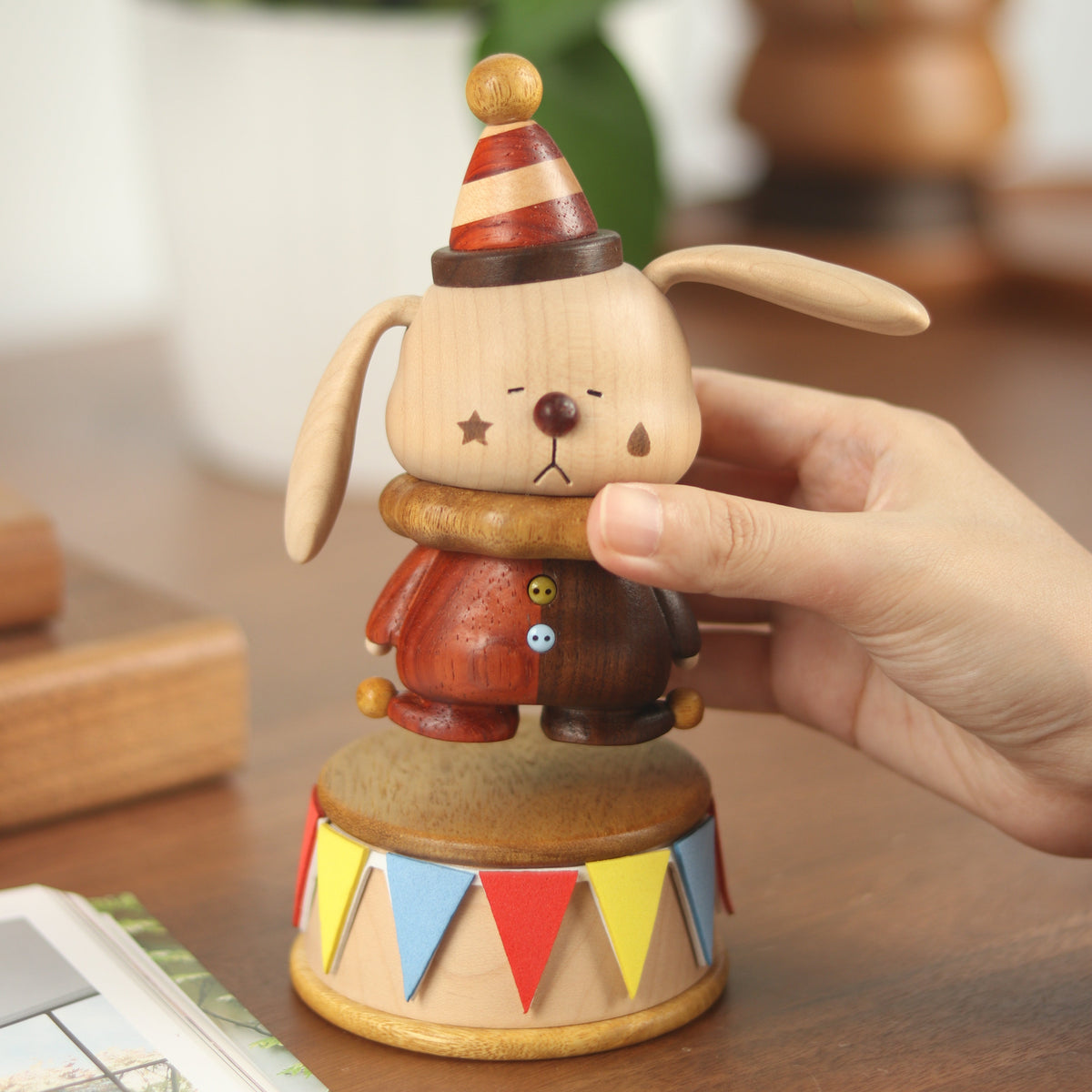 Wooden Circus Rabbit Ornament