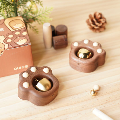 Walnut Cat-Paw-Shaped Doorbell