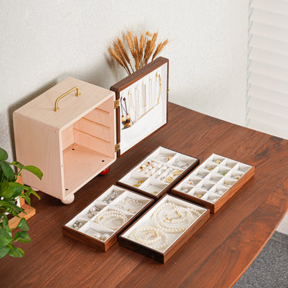 OUI Handcrafted Wooden Multifunctional Jewelry Box