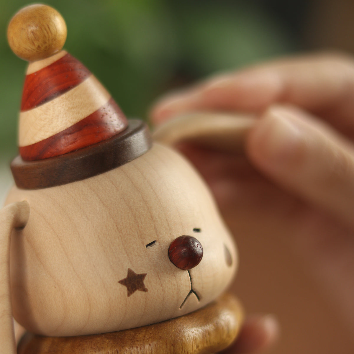 Wooden Circus Rabbit Ornament