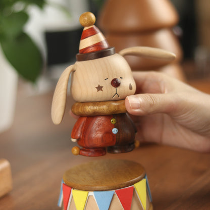 Wooden Circus Rabbit Ornament