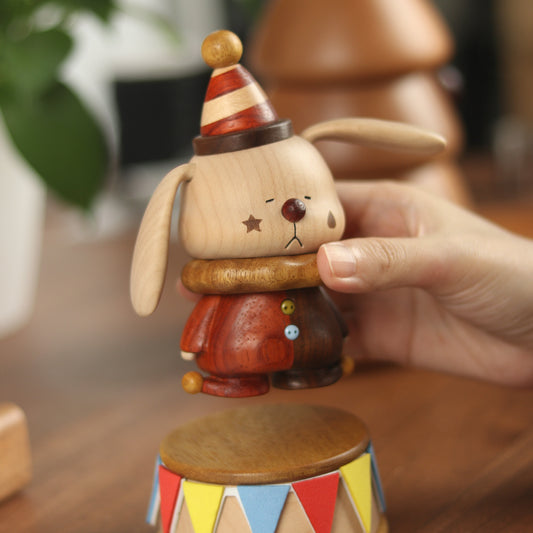 Wooden Circus Rabbit Ornament