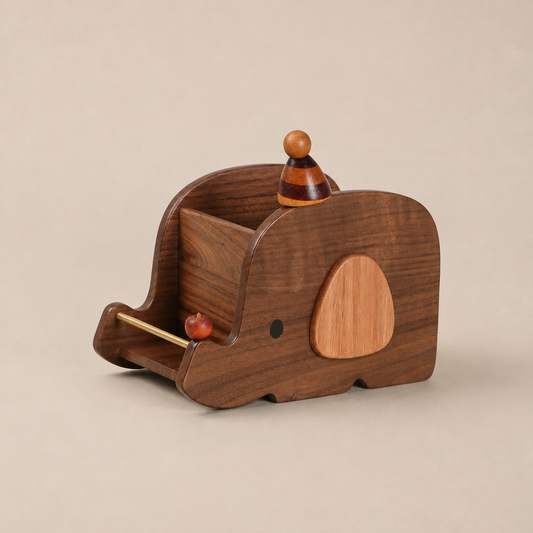 Elephant Slide Wooden Storage Box