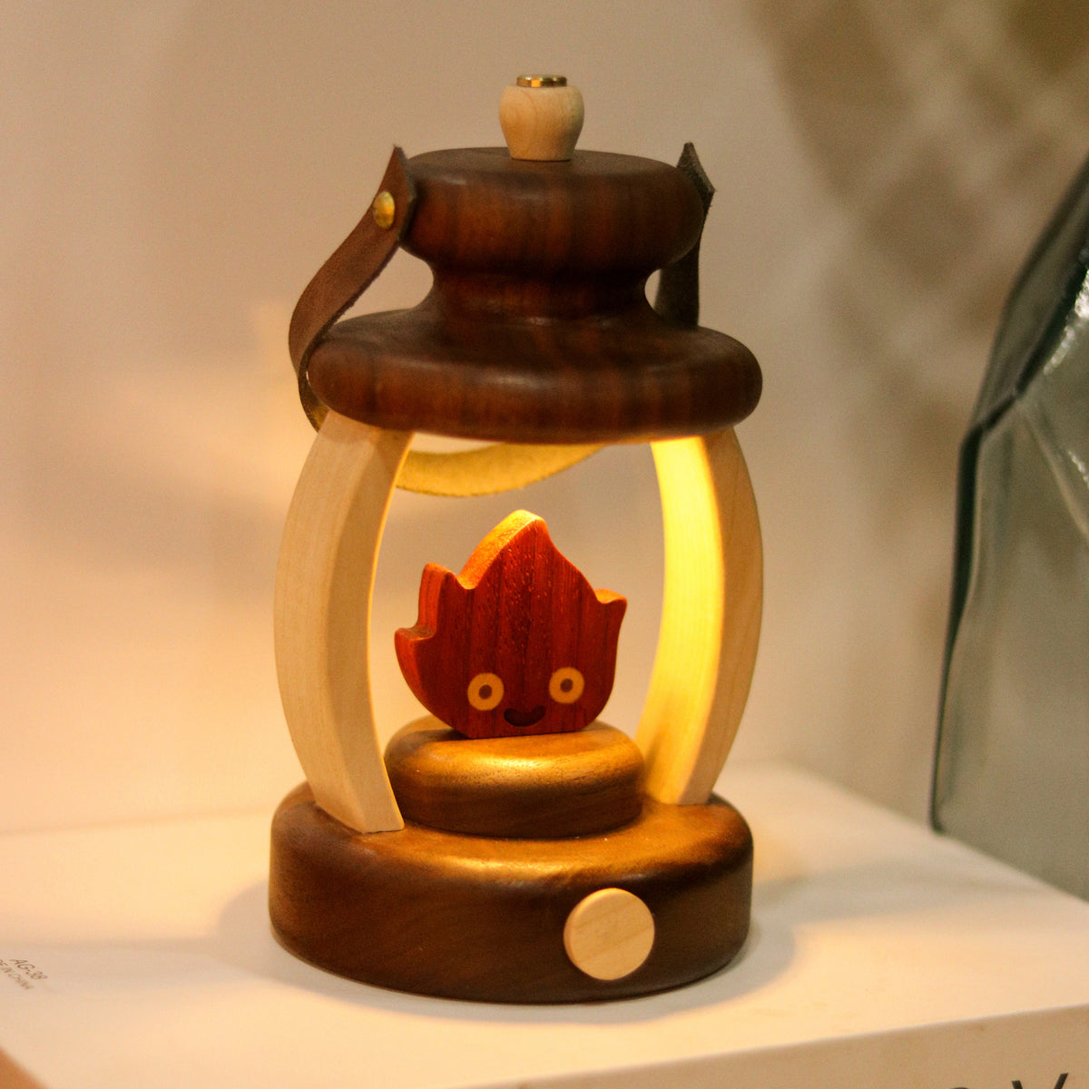 Handcrafted Solid Wood Flame Night Light