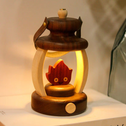 Handcrafted Solid Wood Flame Night Light