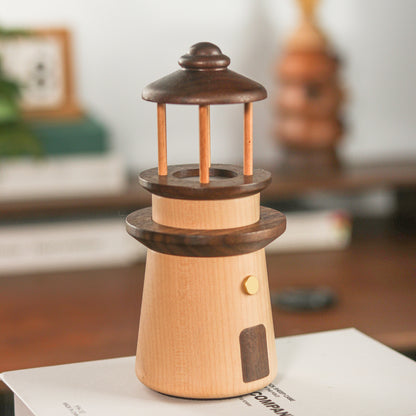 Handcrafted Black Walnut and Maple Night LightA Sophisticated