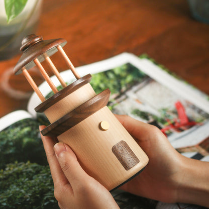 Handcrafted Black Walnut and Maple Night LightA Sophisticated