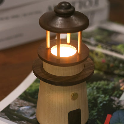 Handcrafted Black Walnut and Maple Night LightA Sophisticated