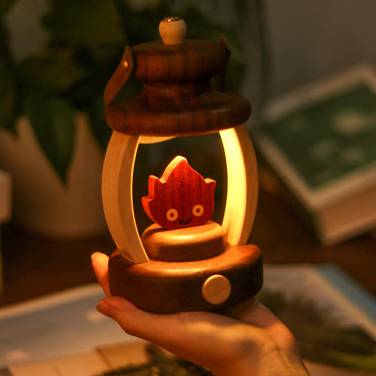 Handcrafted Solid Wood Flame Night Light