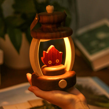 Handcrafted Solid Wood Flame Night Light