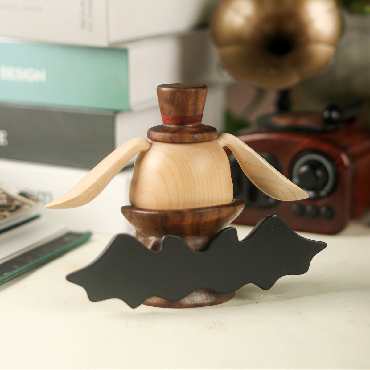 Dark Fairy Tale Vampire Rabbit Solid Wood Ornament, Exclusive for Halloween