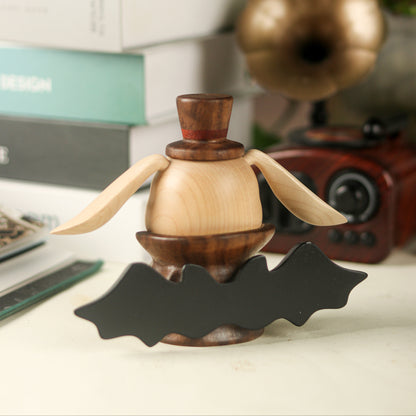 Dark Fairy Tale Vampire Rabbit Solid Wood Ornament, Exclusive for Halloween