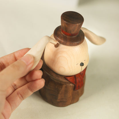 Dark Fairy Tale Vampire Rabbit Solid Wood Ornament, Exclusive for Halloween