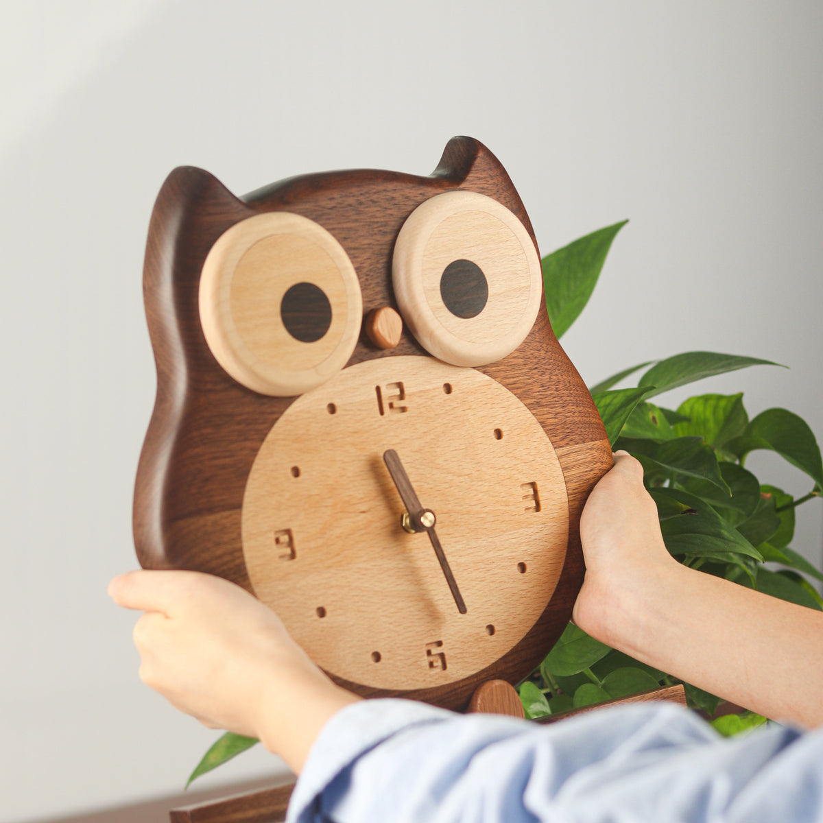 Owl-Themed Premium Wooden Wall Clock