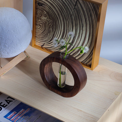 Black Walnut Hydroponic Vase