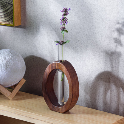 Black Walnut Hydroponic Vase