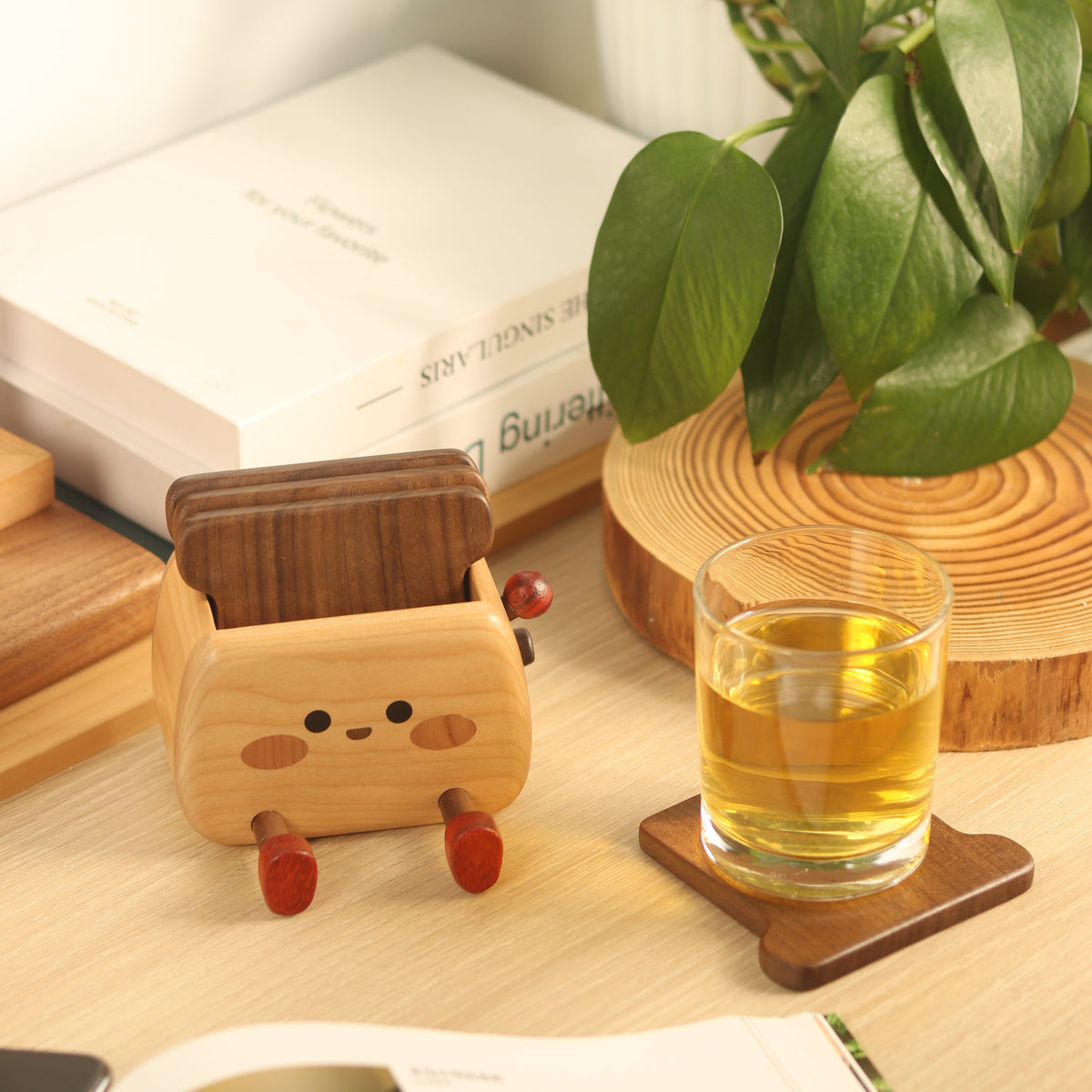 Wooden Non-Slip, Heat-Resistant Coasters for Toasters