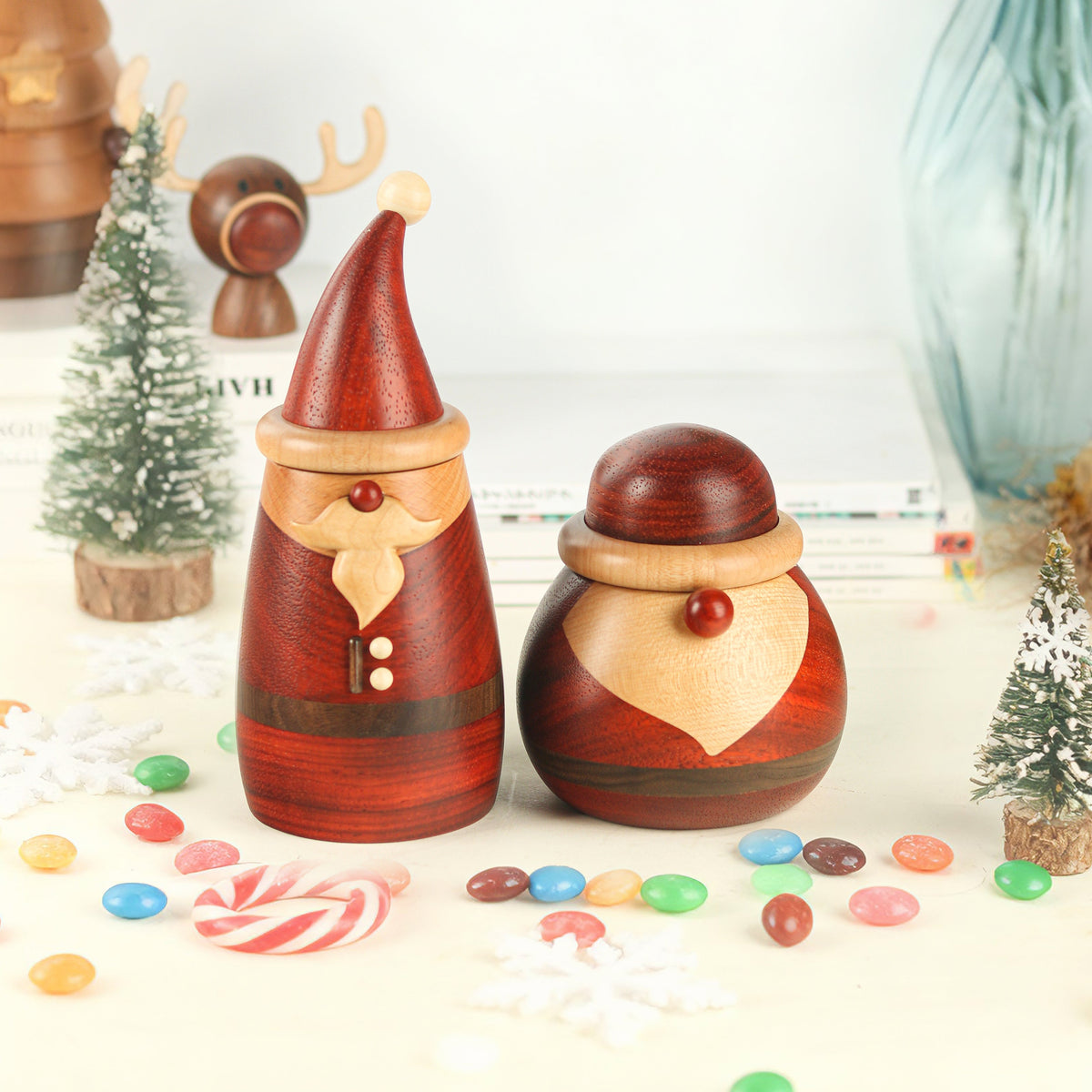 Santa Claus Storage Jars—Slim and Chubby Styles