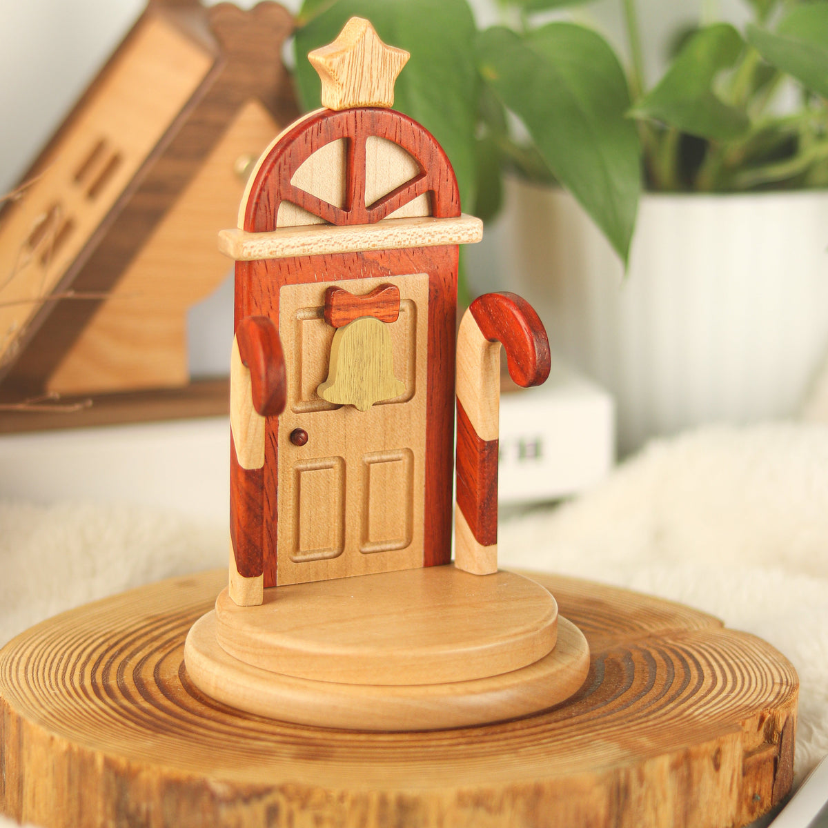 Christmas-Themed Wooden Display Stands