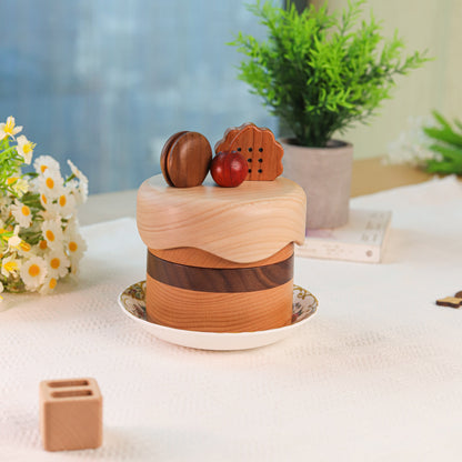 Wooden Jewelry Box in the Shape of a Cake