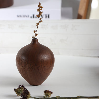Minimalist Short Wooden Vase