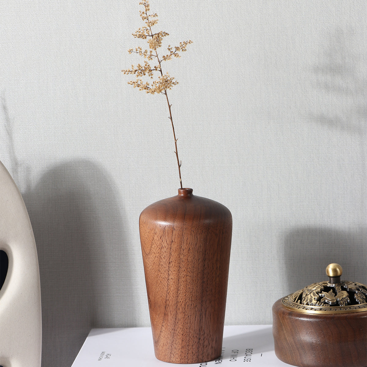 Minimalist Tall Wooden Vase