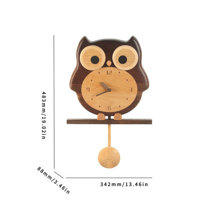 Owl-Themed Premium Wooden Wall Clock