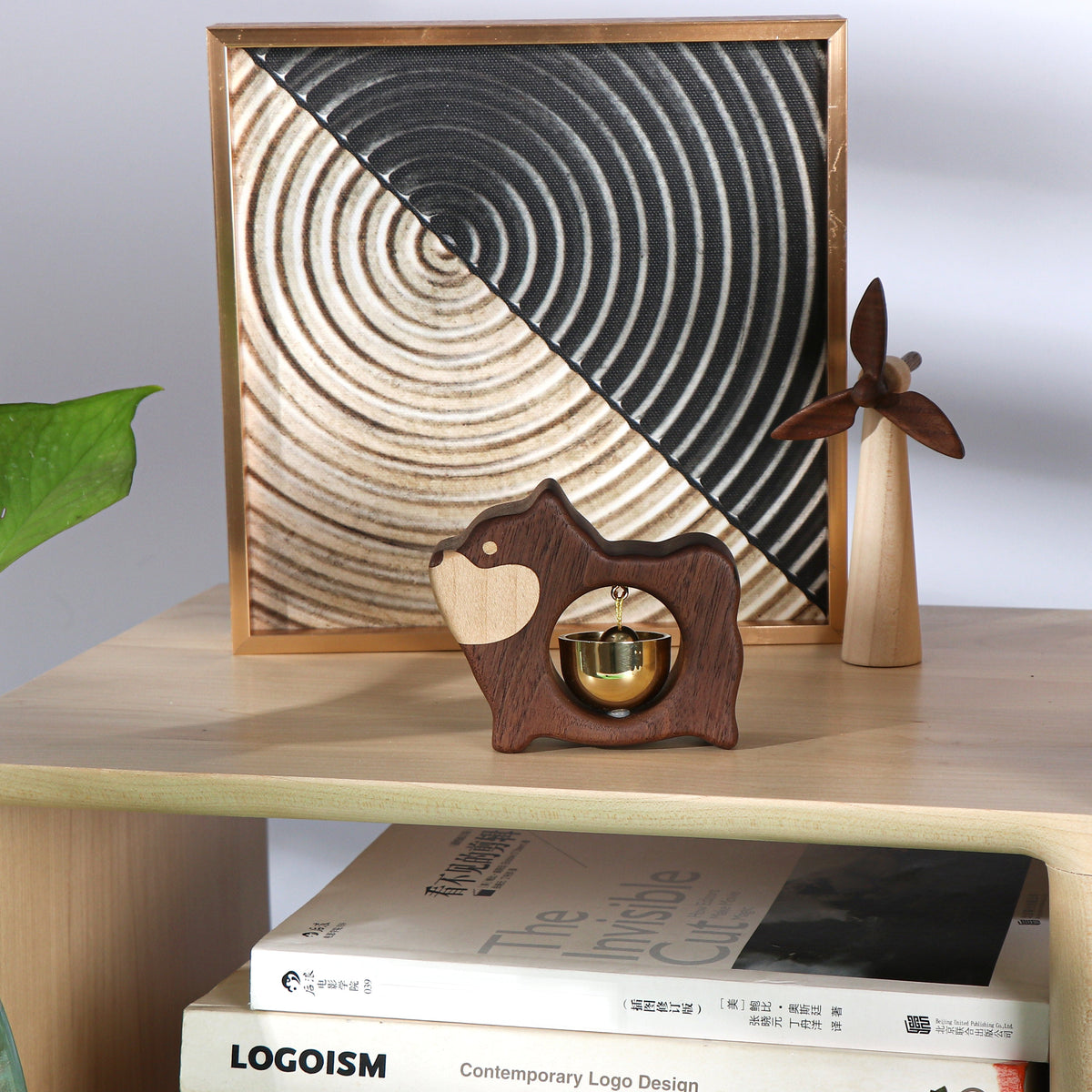 Solid Wood Dog-Shaped Doorbell